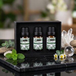 Essential Oils Trio Gift Set – Eucalyptus, Chamomile & Mint