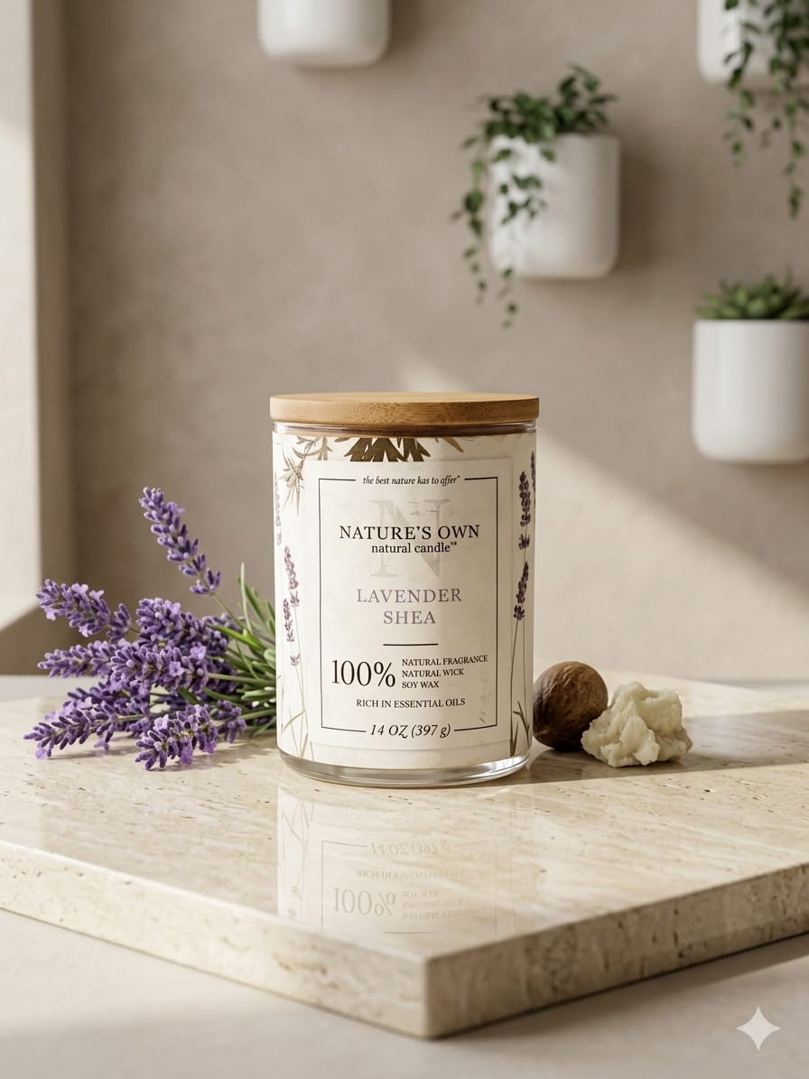 Nature’s Own Lavender Shea Scented Candle – 397g